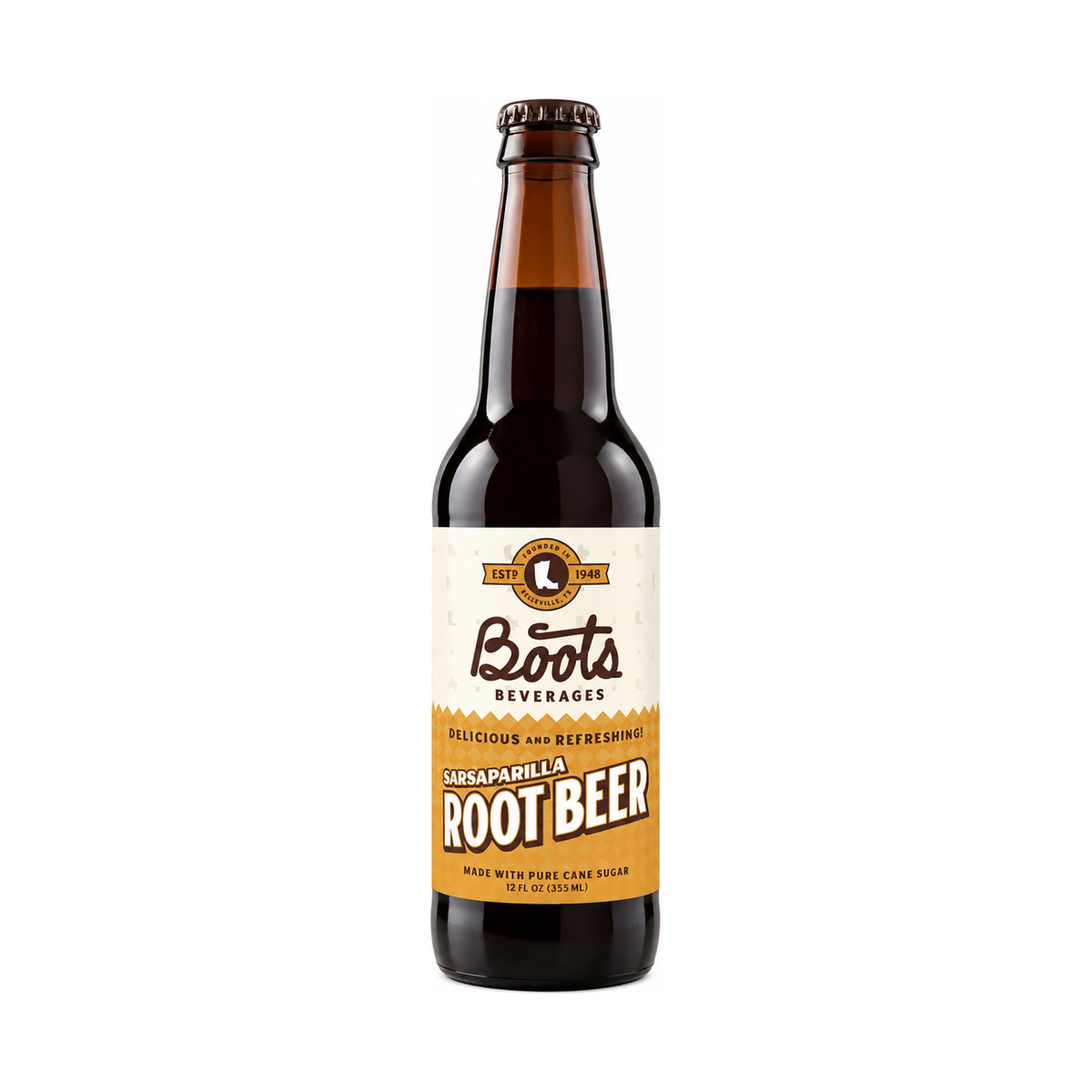 Boots Beverages Sarsaparilla Root Beer bottle