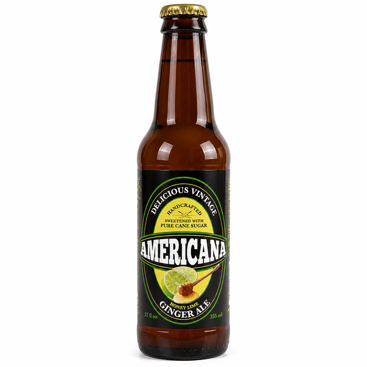 Americana Honey Lime Ginger Soda bottle