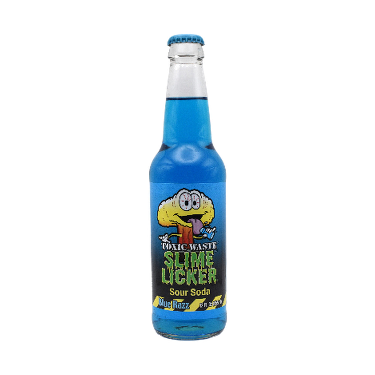 Toxic Waste Blue Razz Sour soda bottle