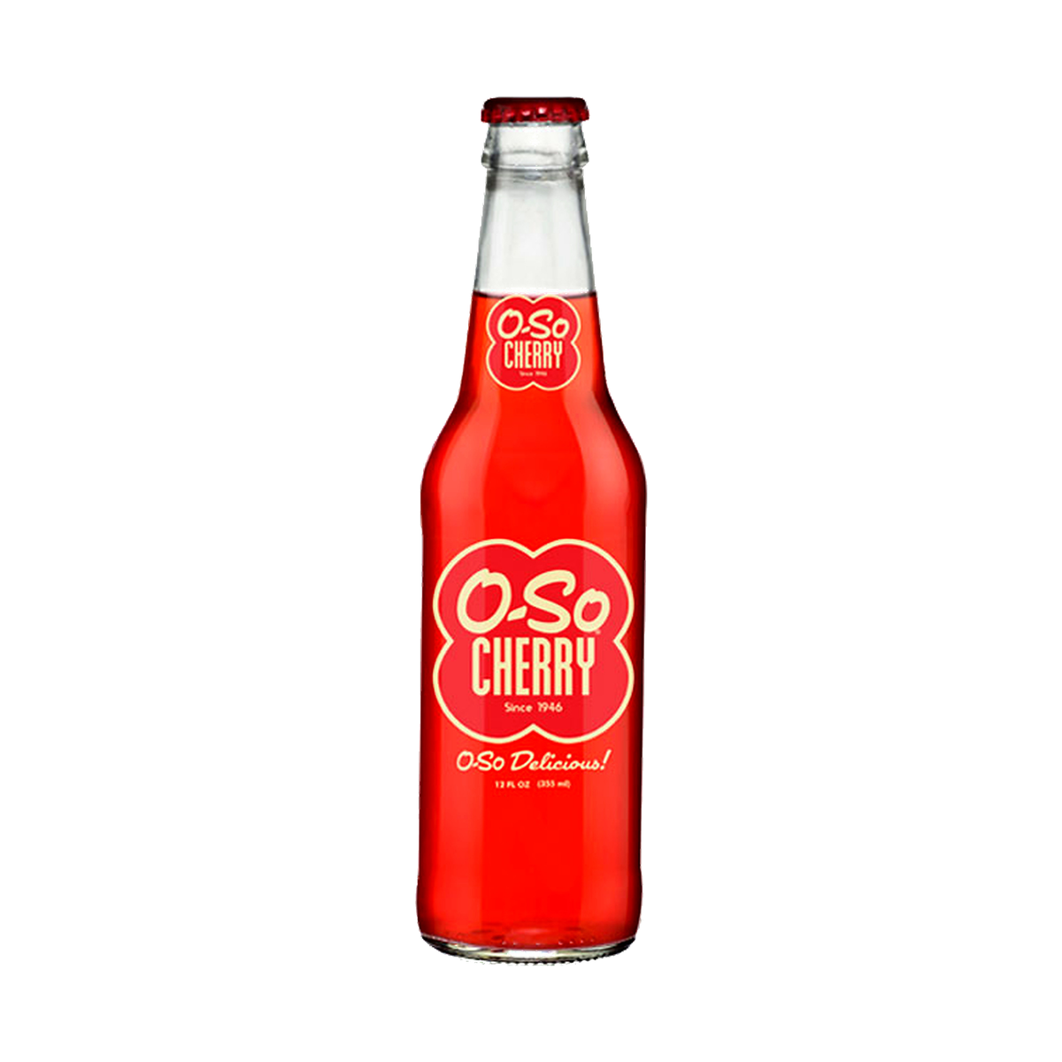 O-SO Cherry Soda bottle