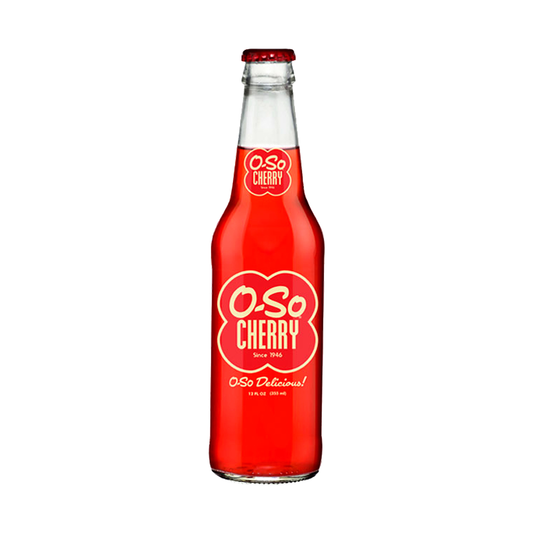 O-SO Cherry Soda bottle