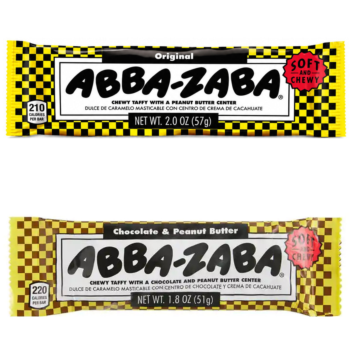 Abba-Zaba Variety Pack original and chocolate peanut butter bars