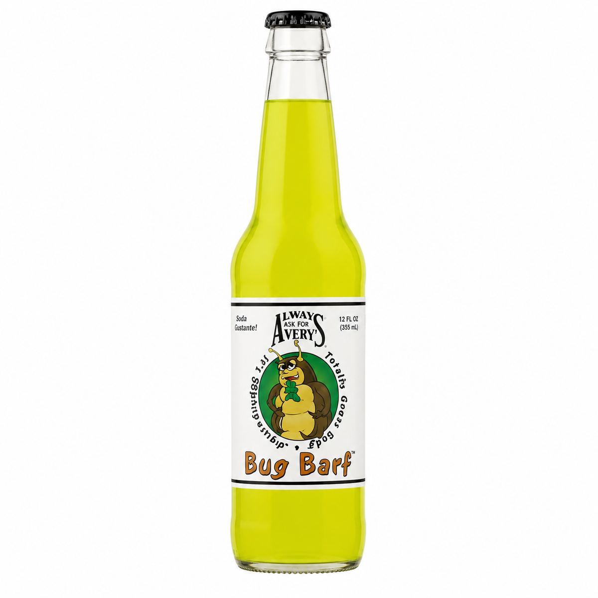 Avery's Bug Barf Soda bottle