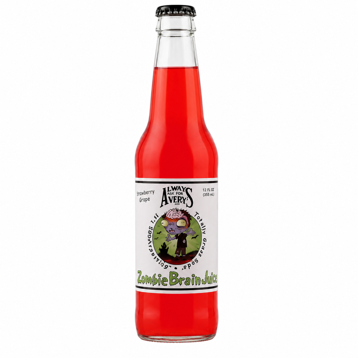 Avery's Zombie Brain Juice Soda bottle