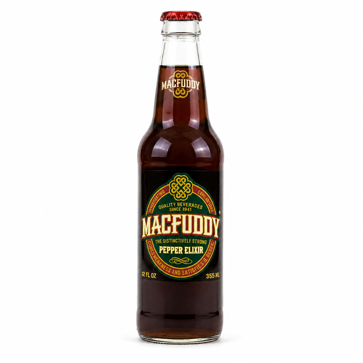 Orca Beverage Macfuddy Pepper Elixir Soda bottle