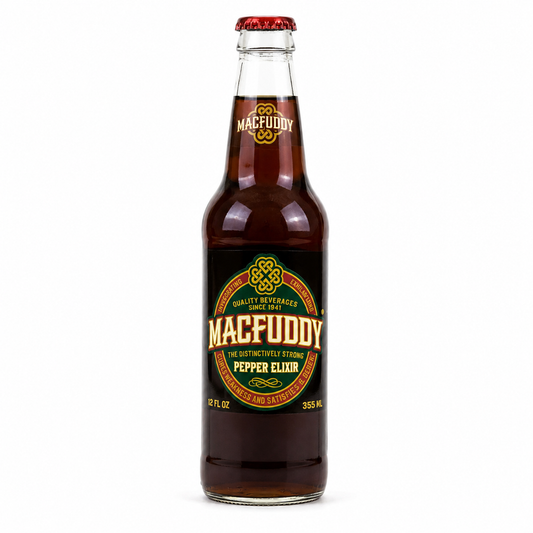Orca Beverage Macfuddy Pepper Elixir Soda bottle
