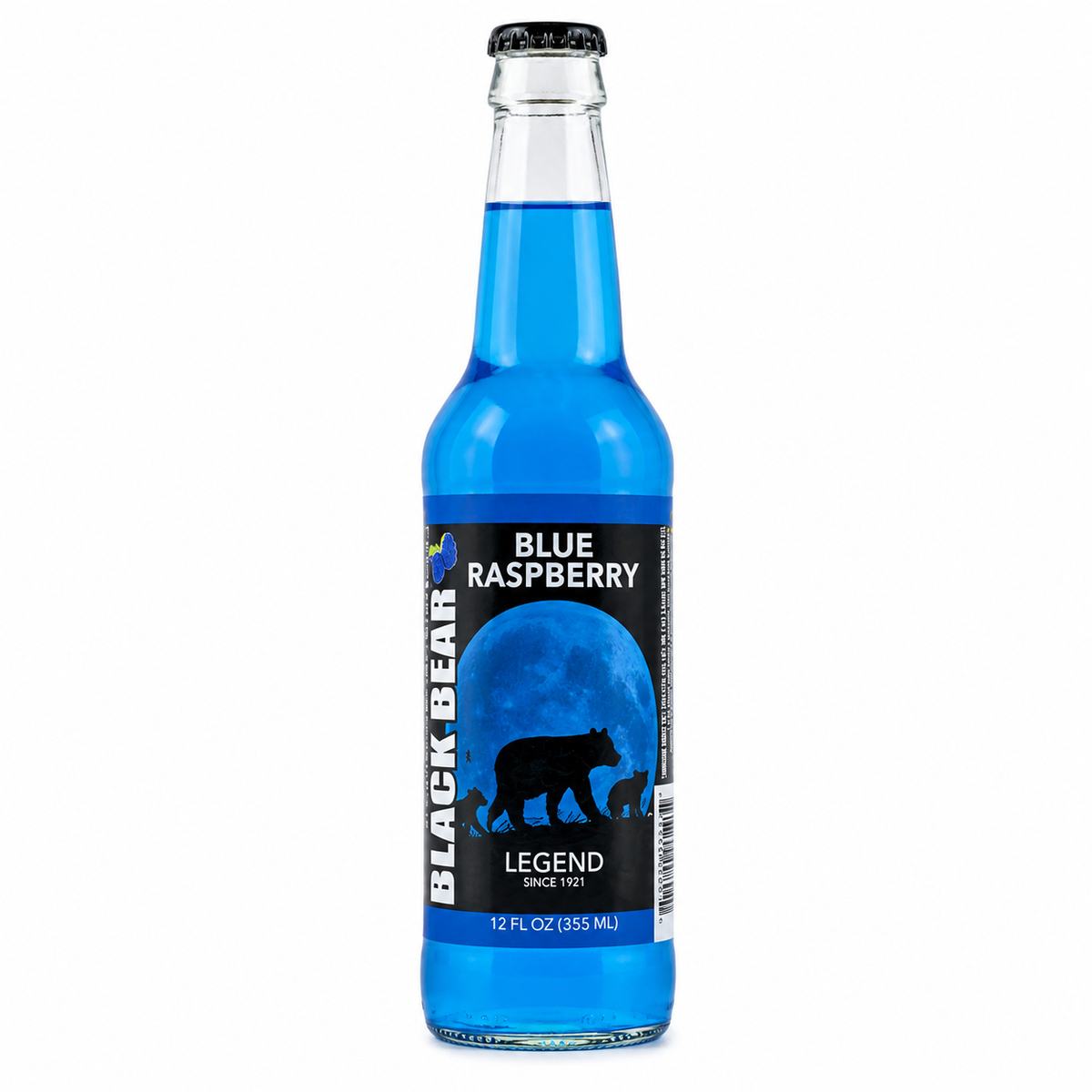 Sprecher Brewing Co Black Bear Blue Raspberry Soda bottle