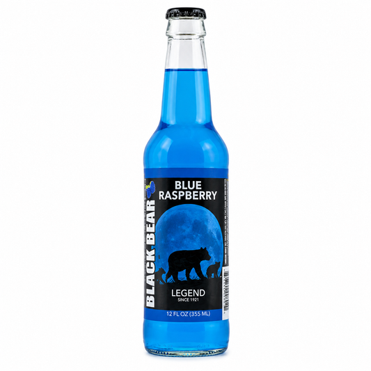 Sprecher Brewing Co Black Bear Blue Raspberry Soda bottle