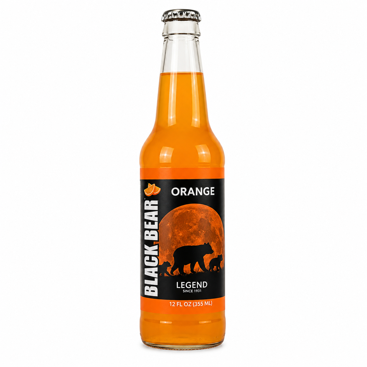Sprecher Brewing Co Black Bear Soda Orange bottle