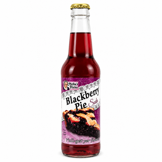 Melba's Fixins Blackberry Pie Soda bottle