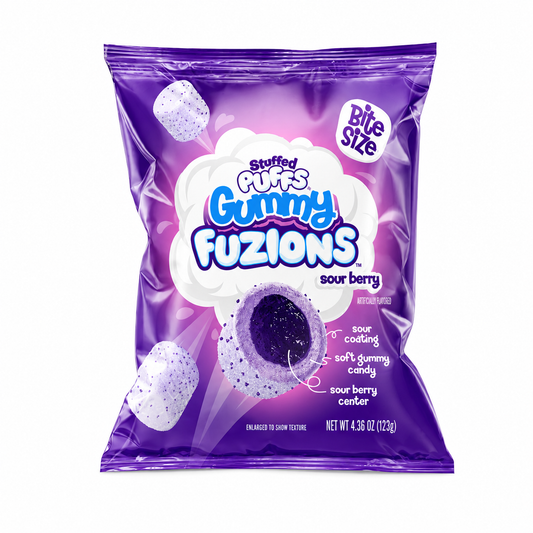 Stuffed Puffs Gummy Fuzions Sour Berry