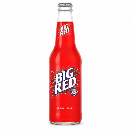 Big Red soda glass bottle