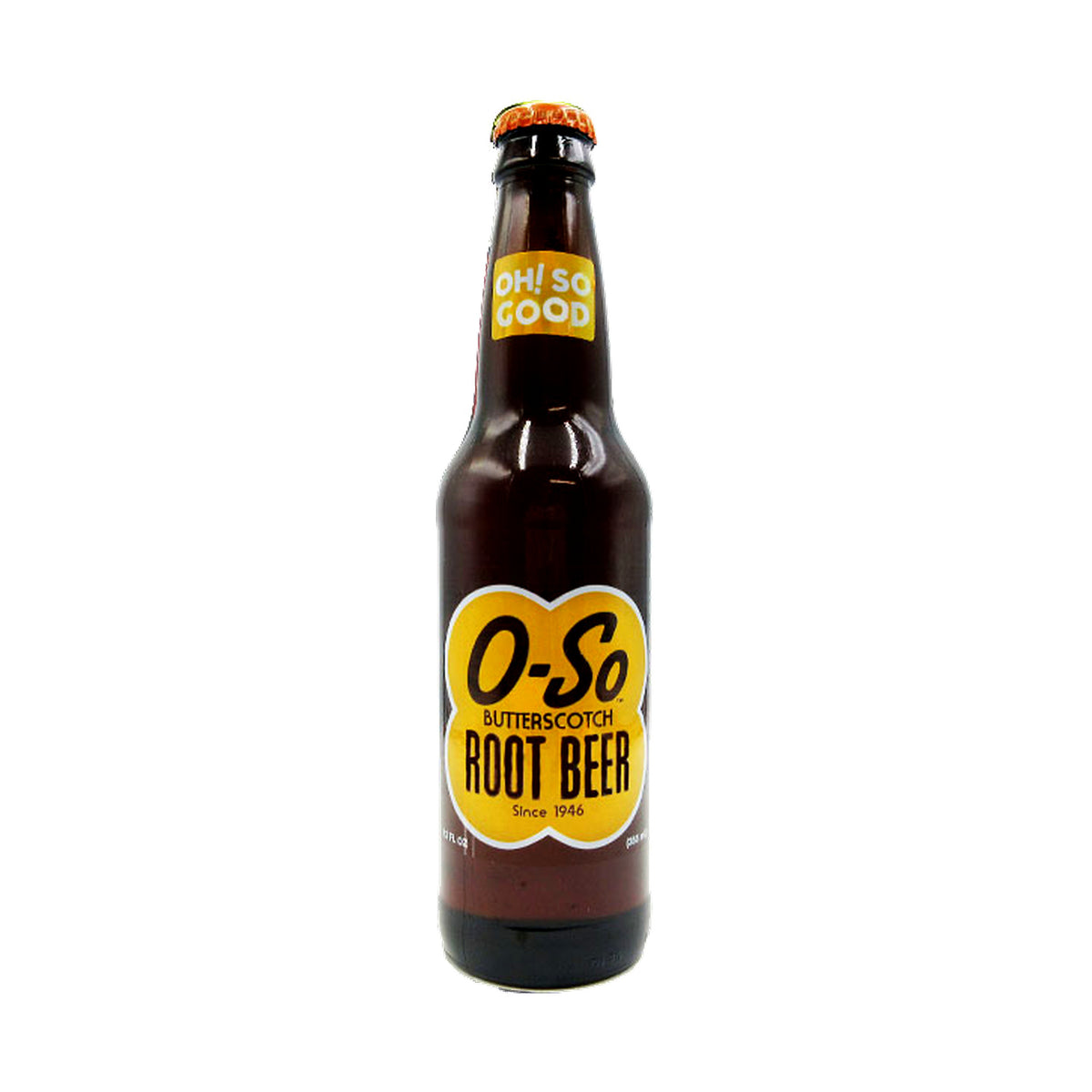O-SO Butterscotch Root Beer bottle