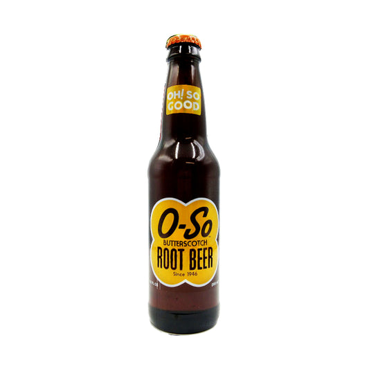 O-SO Butterscotch Root Beer bottle