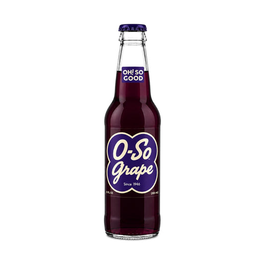 O-SO Grape Soda bottle