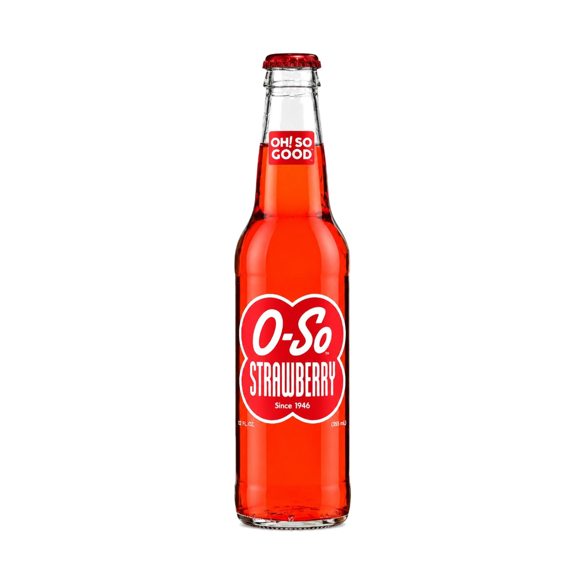 O-SO Strawberry Soda bottle