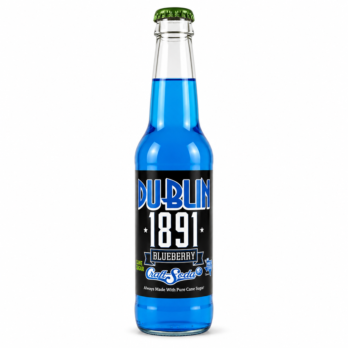 Dublin 1891 Texas Blueberry Soda bottle