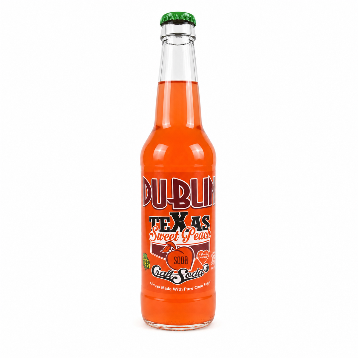 Dublin Texas Sweet Peach Soda bottle