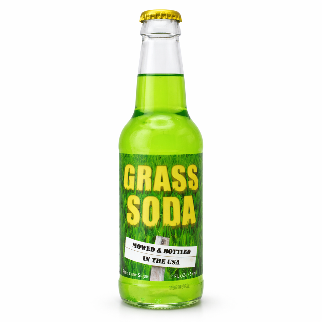 Rocket Fizz Grass Soda bottle