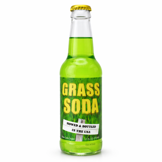 Rocket Fizz Grass Soda bottle