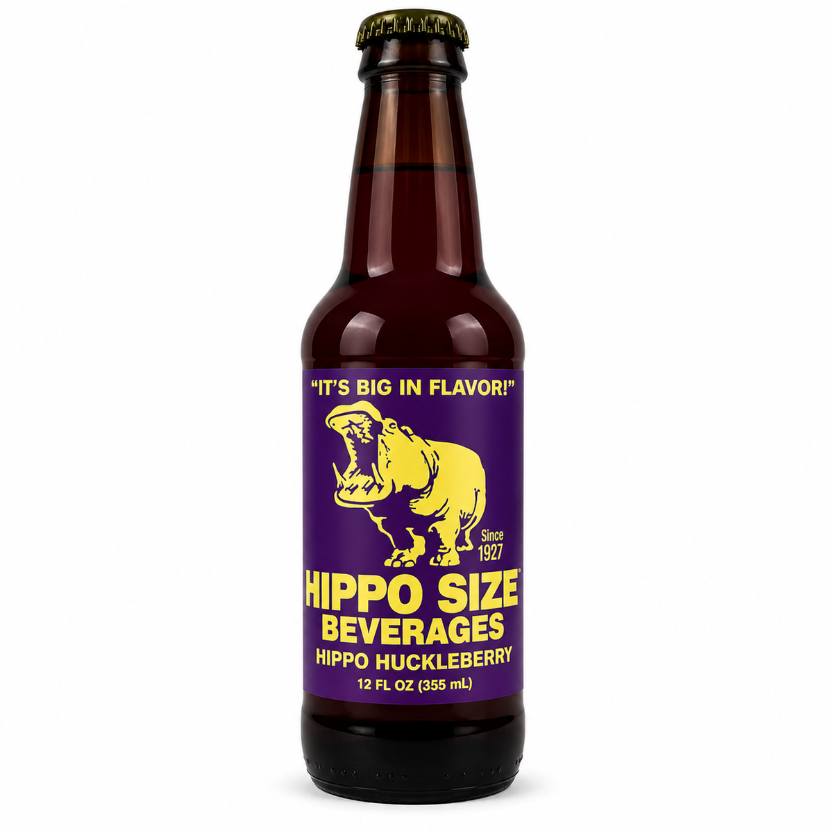 Hippo Huckleberry Soda bottle