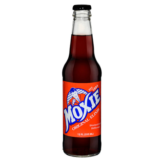 Orca Beverage Moxie Elixir Soda bottle