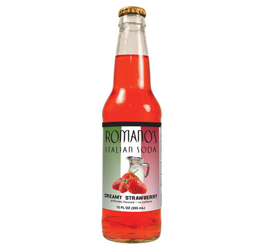 Orca Beverage Romanos Italian Soda - Creamy Strawberry bottle