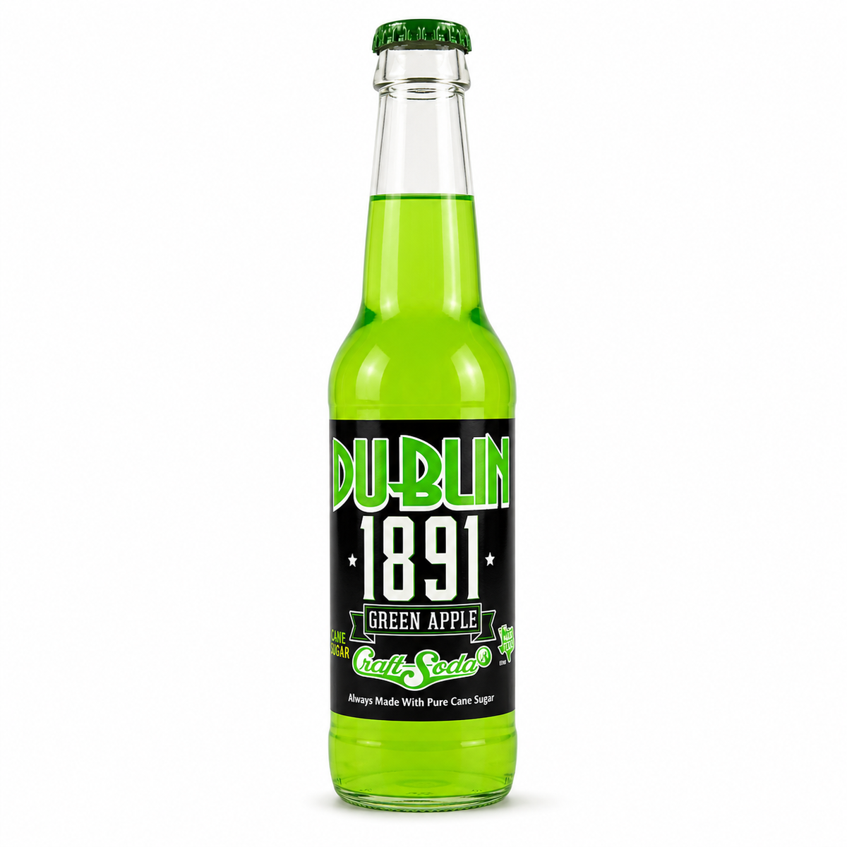 Dublin 1891 Green Apple Soda bottle