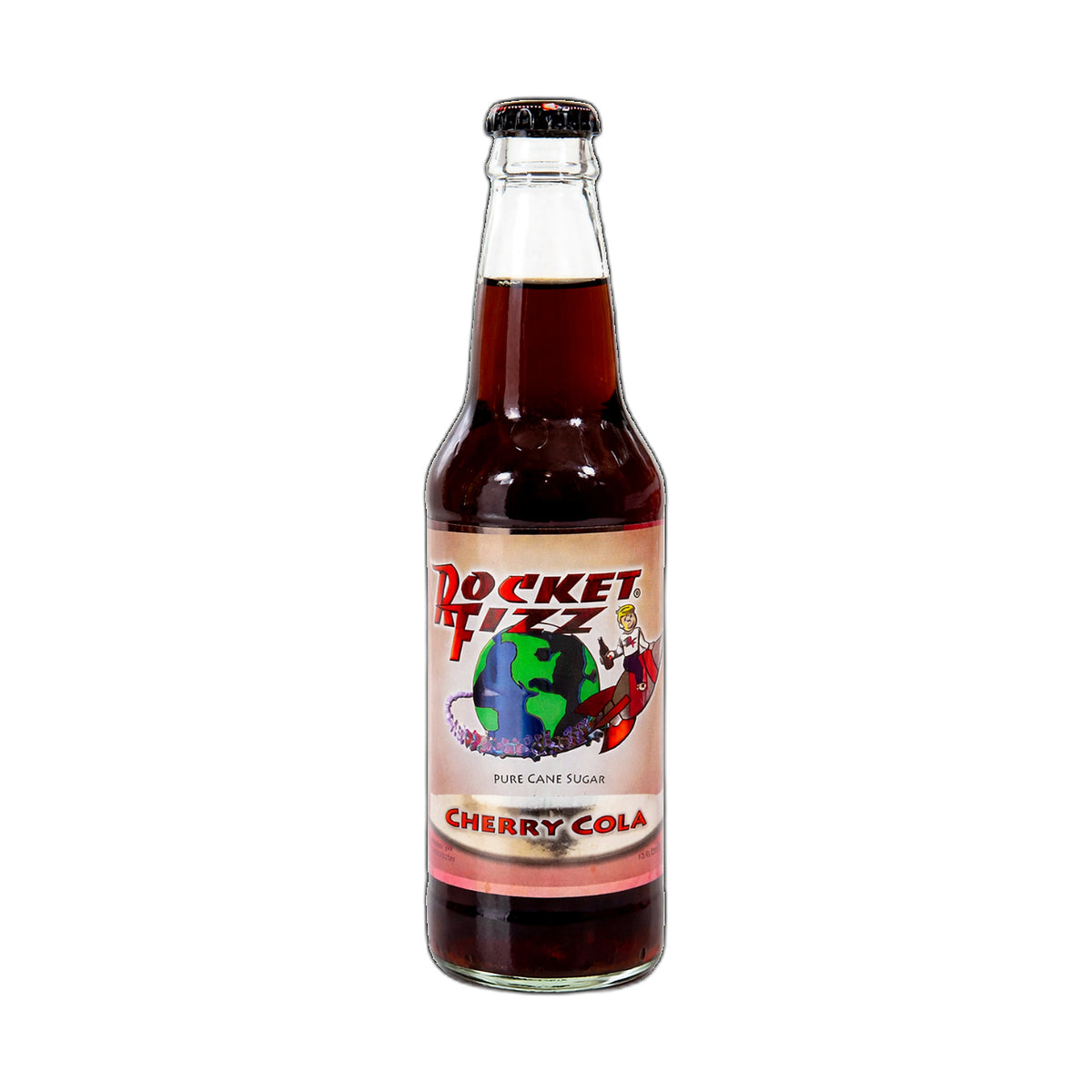 Rocket Fizz Cherry Cola Soda bottle