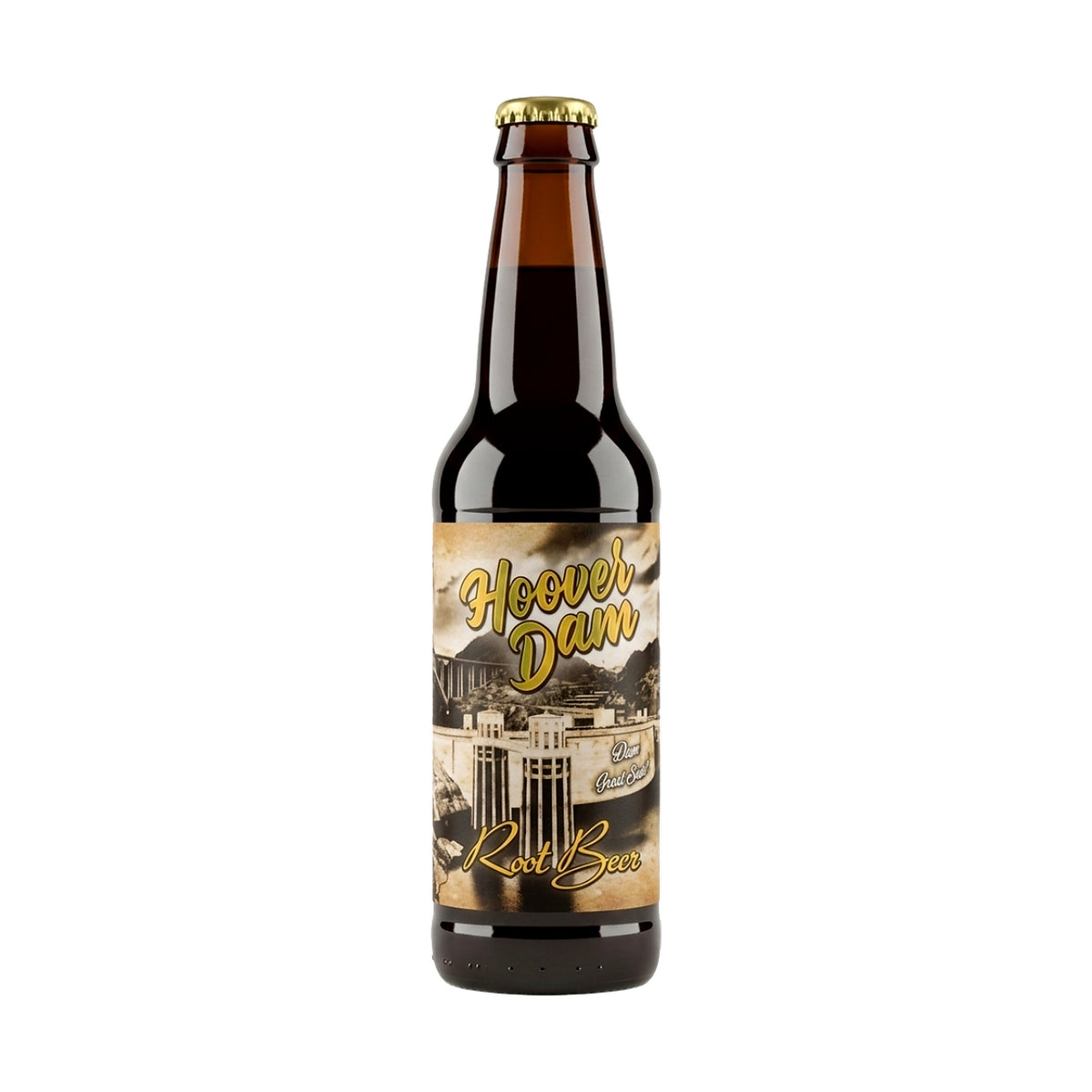 Rocket Fizz Hoover Dam Root Beer Soda bottle