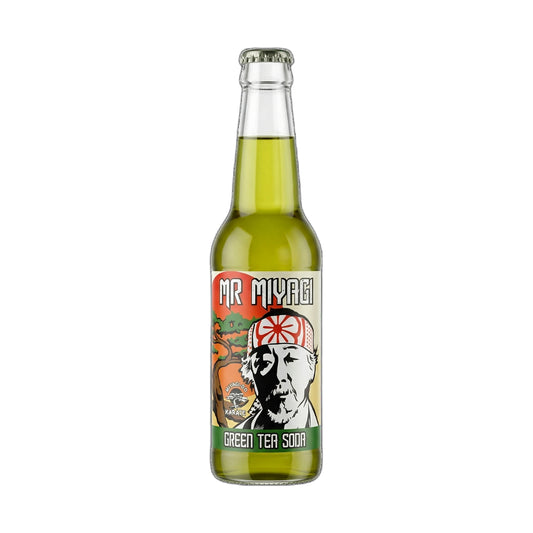Rocket Fizz Mr. Miyagi Green Tea Soda bottle